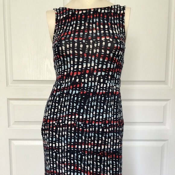 Navy, Red, White Belted Maxi Dress - Picture 3 of 12